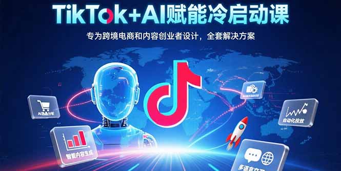 TikTok+AI赋能冷启动课：专为跨境电商和内容创业者设计，全套解决方案-孔明聊项目