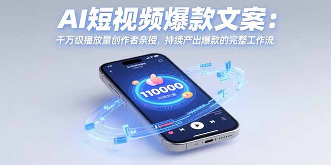 AI短视频爆款文案：千万级播放量创作者亲授，持续产出爆款的完整工作流-孔明聊项目