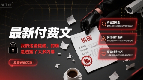 最新付费文：我的这些提醒，的确是透露了太多内幕-孔明聊项目