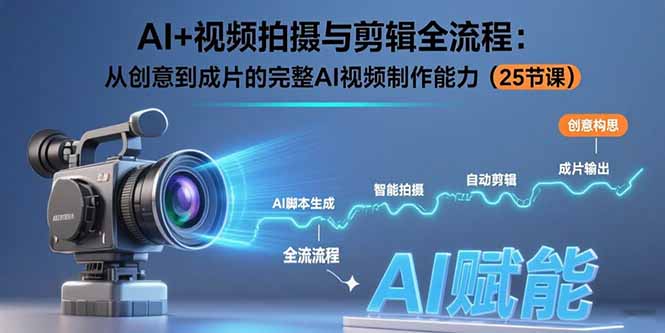 AI+视频拍摄与剪辑全流程：从创意到成片的完整AI视频制作能力(25节课-孔明聊项目