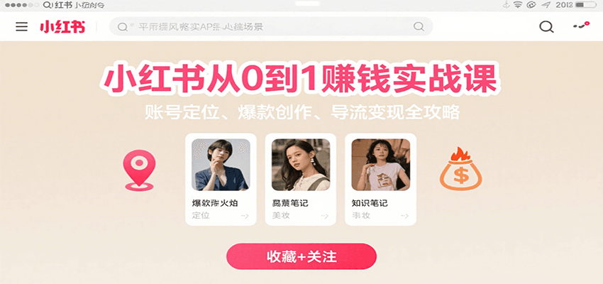 小红书从0到1赚钱实战课:账号定位、 爆款创作 、导流变现全攻略-孔明聊项目