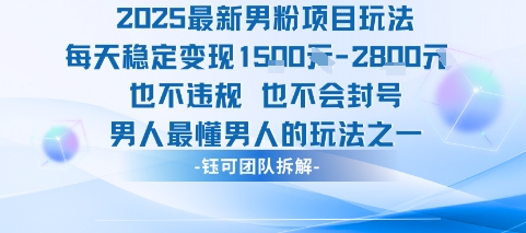 2025最新男粉项目玩法每天变现1k+也不违规也不会封号男人最懂男人的玩法-孔明聊项目