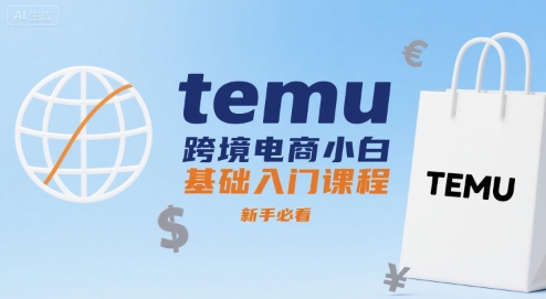 temu跨境电商小白基础入门课程，新手必看-孔明聊项目