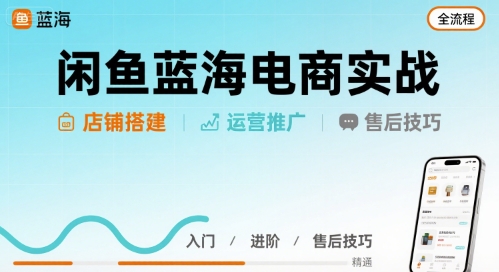 闲鱼蓝海电商实战，店铺搭建运营售后全流程-孔明聊项目