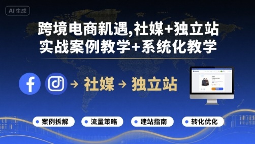 跨境电商新机遇，社媒+独立站，实战案例教学+系统化教学-孔明聊项目