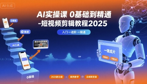 AI实操课0基础到精通-短视频剪辑教程2025-孔明聊项目