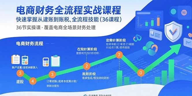电商财务全流程实战课程：快速掌握从建账到报税的全流程技能(36节课-孔明聊项目