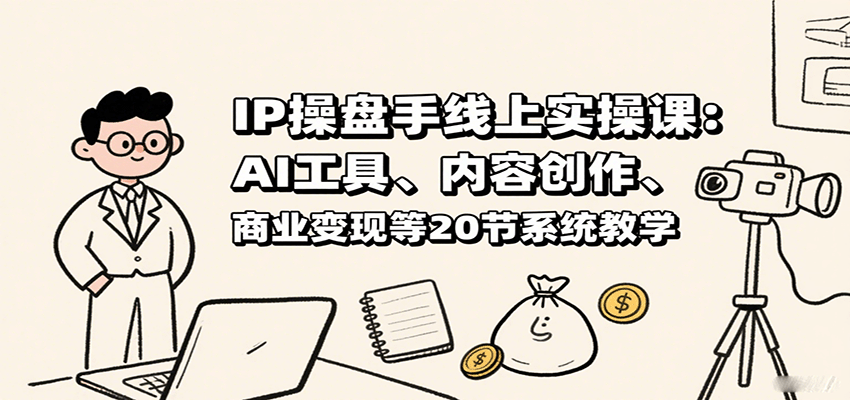 IP操盘手线上实操课：AI工具、内容创作、商业变现等20节系统教学-孔明聊项目