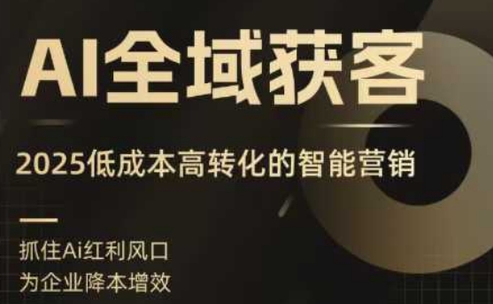 AI全域获客实训营，2025低成本高转化的智能营销，精准找客，高效营销-孔明聊项目