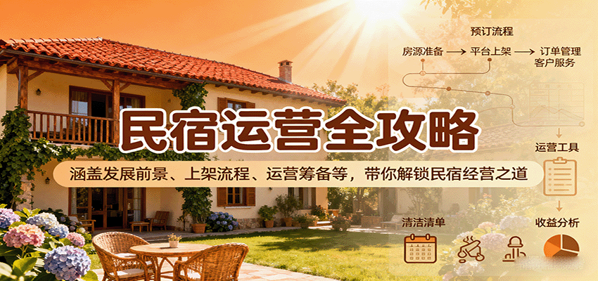 民宿运营全攻略：涵盖发展前景、上架流程、运营筹备等，带你解锁民宿经营之道-孔明聊项目