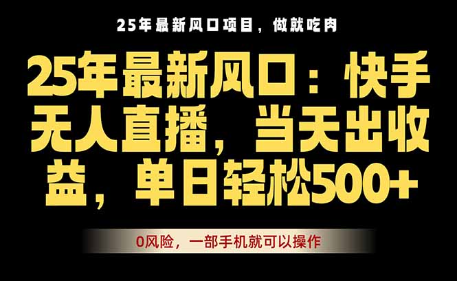 25年最新无人直播玩法，当天秒出单，一部手机就可操作-孔明聊项目