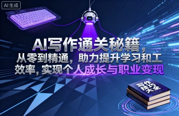AI写作通关秘籍，从零到精通，助力提升学习和工作效率，实现个人成长与职业变现-孔明聊项目