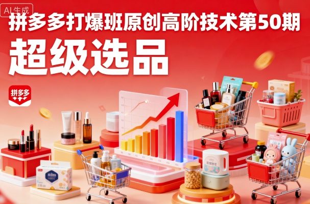 拼多多打爆班原创高阶技术第50期,超级选品-孔明聊项目