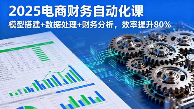 2025电商财务自动化课，模型搭建+数据处理+财务分析，效率提升80%-孔明聊项目