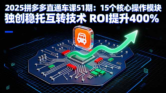 2025拼多多直通车课51期：15个核心操作模块 独创稳托互转技术 ROI提升400%-孔明聊项目