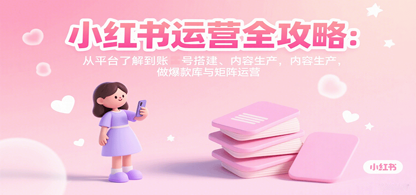 小红书运营全攻略：从平台了解到账号搭建、内容生产，做爆款库与矩阵运营-孔明聊项目