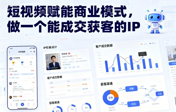 短视频赋能商业模式，做一个能成交获客的IP-孔明聊项目