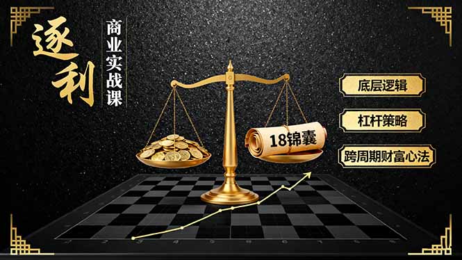 《逐 利》商业实战课，底层逻辑、杠杆策略、18锦囊，跨周期财富心法-孔明聊项目