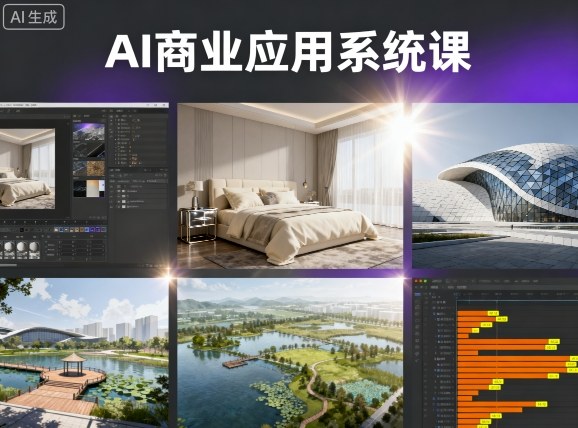 AI商业应用系统课，室内-软装-建筑-景观，智能设计+效果图+动画画实战-孔明聊项目