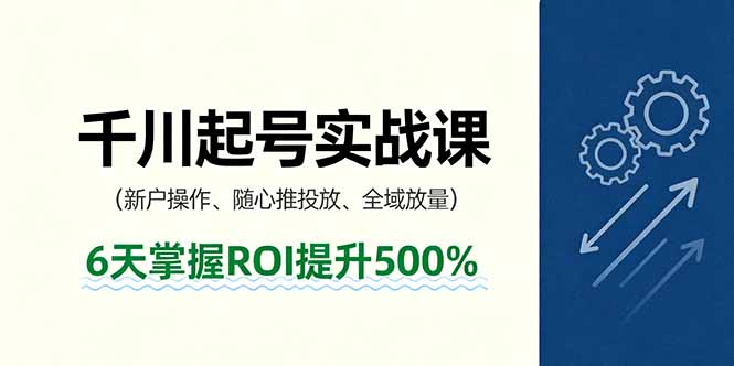 抖音千川起号实战课，新户操作,随心推投放,全域放量，6天掌握ROI提升500%-孔明聊项目