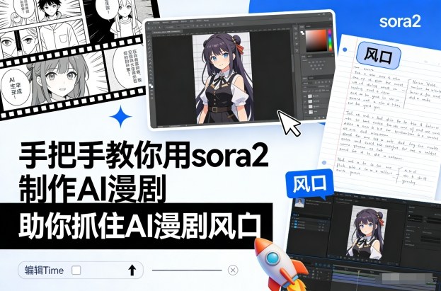 手把手教你用sora2制作AI漫剧，助你抓住AI漫剧风口-孔明聊项目