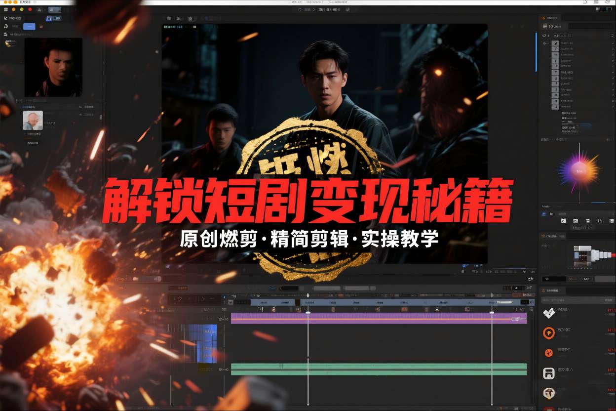 短剧拉新之原创燃剪精简剪辑实操课，解锁短剧变现秘籍-孔明聊项目