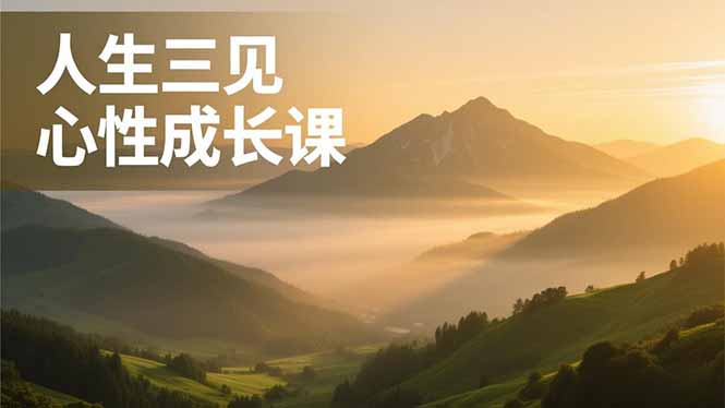 人生三见心性成长课，见天地众生自己，搞透人性安顿身心，活出清晰自我，内在富足无价-孔明聊项目