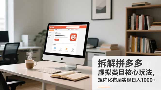 拆解拼多多虚拟类目核心玩法，矩阵化布局实现日入1000+-孔明聊项目