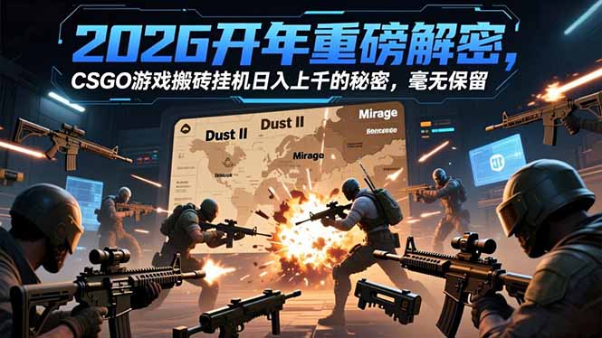 2026开年重磅解密，CSGO游戏搬砖挂机日入上千的秘密，毫无保留-孔明聊项目