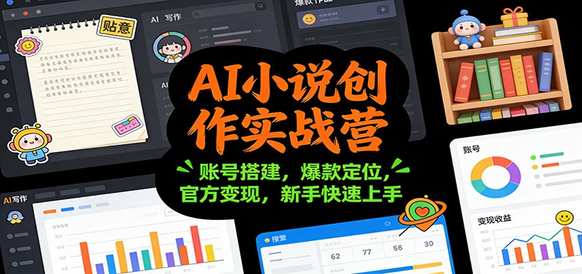 AI小说创作实战营：账号搭建，爆款定位，官方变现，新手快速上手-孔明聊项目