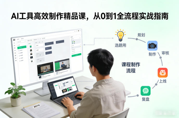 AI工具高效制作精品课，从0到1全流程实战指南-孔明聊项目