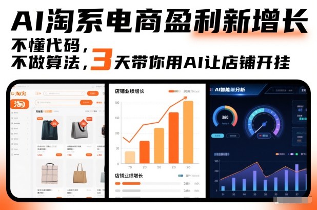 AI淘系电商盈利新增长，不懂代码，不做算法，3天带你用AI让店铺开挂-孔明聊项目