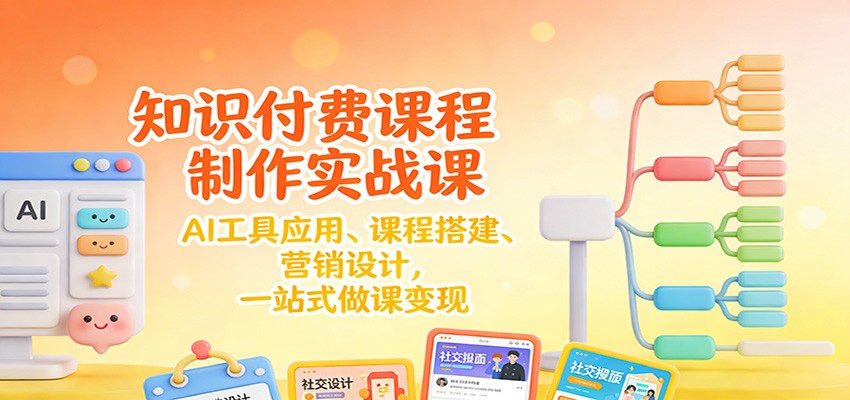 知识付费课程制作实战课：AI工具应用 、课程搭建、营销设计，一站式做课变现-孔明聊项目