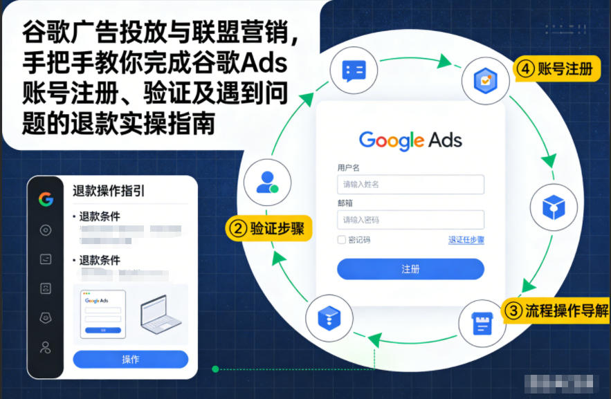 谷歌广告投放与联盟营销，手把手教你完成谷歌Ads账号注册、验证及遇到问题的退款实操指南-孔明聊项目