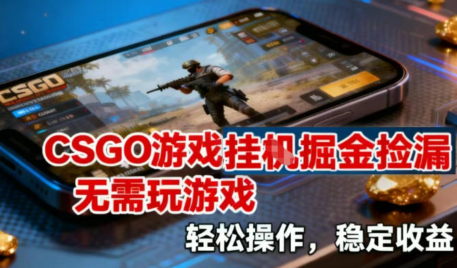 CSGO游戏挂G掘金捡漏，不需要玩游戏，操作简单，收益稳定【揭秘】-孔明聊项目