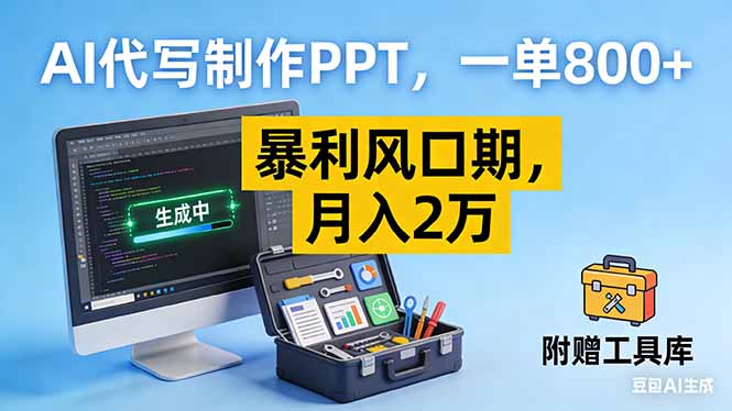 AI代写制作PPT，一单800+， 暴利风口期，月入2万【附工具】-孔明聊项目
