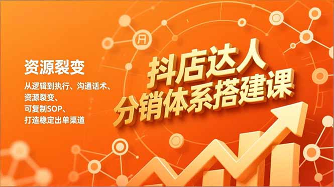 抖店达人分销体系搭建课，从逻辑到执行、沟通话术、资源裂变，可复制SOP，打造稳定出单渠道-孔明聊项目