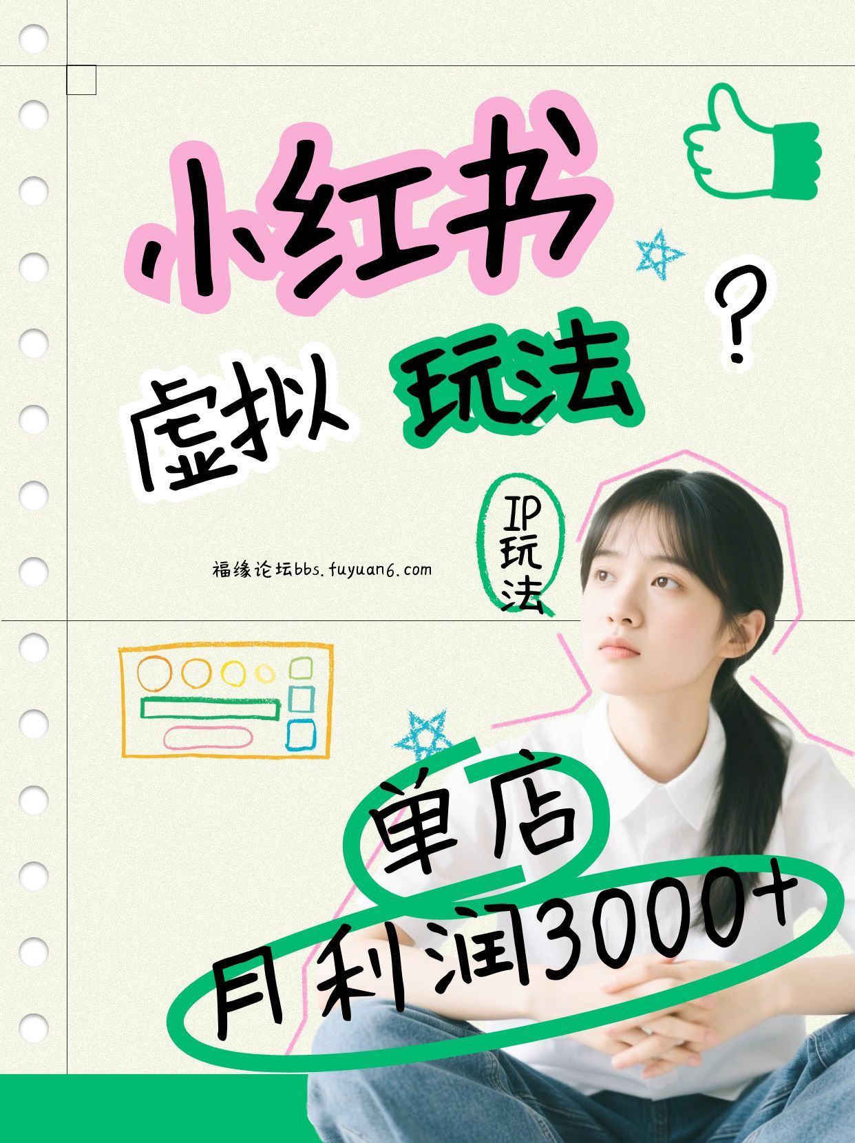 小红书虚拟玩法(铺货流和单品玩法)，单店月利润3000+，IP打法+原创商品(0违规)-孔明聊项目