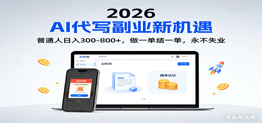 2026 副业首选！AI 代写日入 300-800，普通人0门槛，做一单结一单！-孔明聊项目