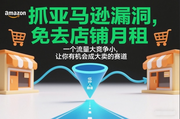 抓亚马逊漏洞，免去店铺月租，一个流量大竞争小，让你有机会成大卖的赛道-孔明聊项目