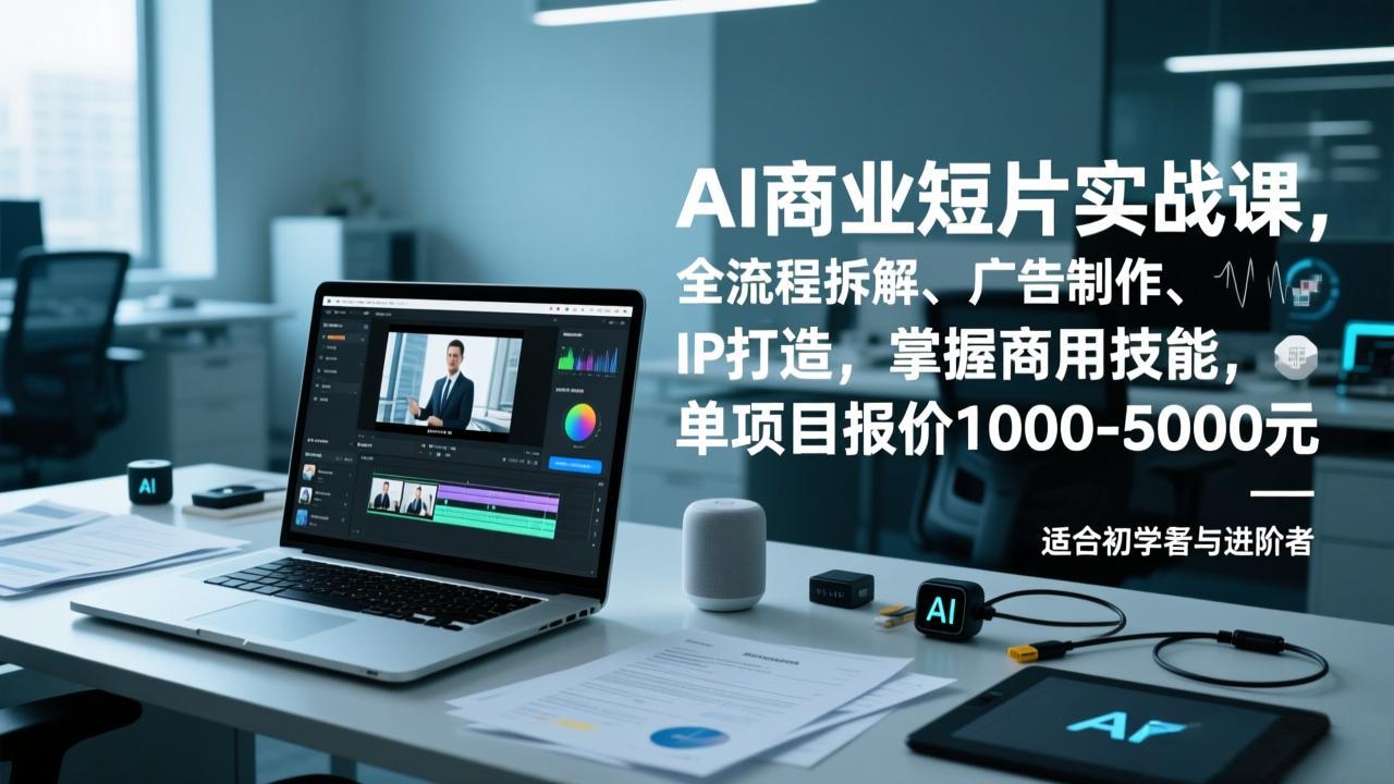 AI商业短片实战课，全流程拆解、广告制作、IP打造，掌握商用技能，单项目报价1000-5000元-孔明聊项目