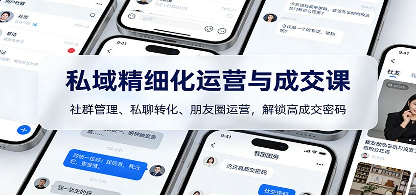 私域精细化运营与成交课：社群管理、私聊转化、朋友圈运营，解锁高成交密码-孔明聊项目