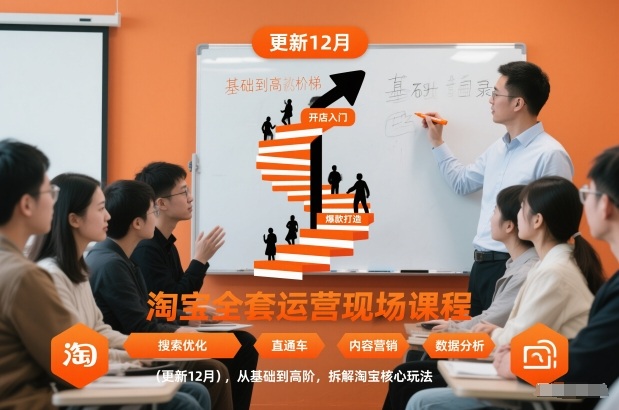 淘宝全套运营现场课程(更新26年1月)，从基础到高阶，拆解淘宝核心玩法-孔明聊项目