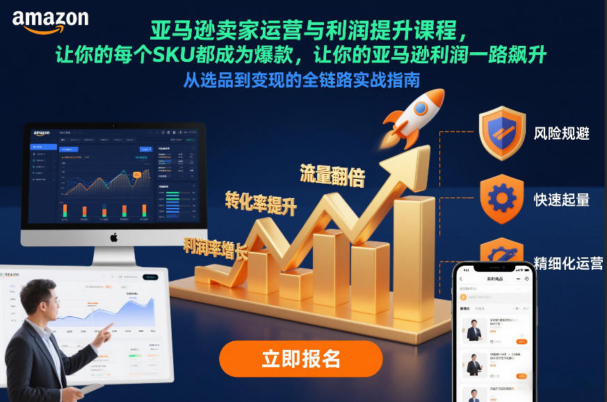 亚马逊卖家运营与利润提升课程，让你的每个SKU都成为爆款，让你的亚马逊利润一路飙升(更新12月)-孔明聊项目