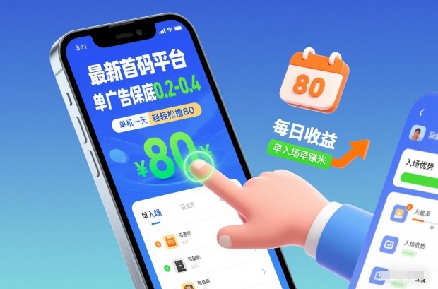 最新首码平台，单广告保底0.2-0.4，单机一天轻松撸80，早入场早賺米【揭秘】-孔明聊项目
