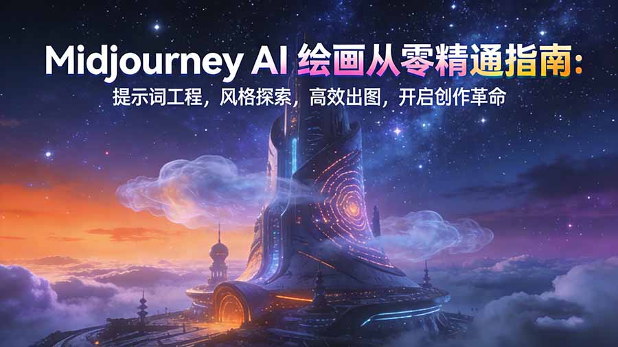 Midjourney AI绘画从零精通指南：提示词工程，风格探索，高效出图，开启创作革命-孔明聊项目