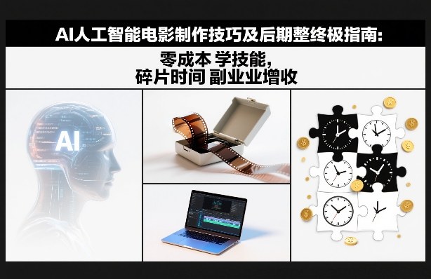 AI人工智能电影制作技巧及后期完整终极指南：零成本学技能，碎片时间副业增收-孔明聊项目
