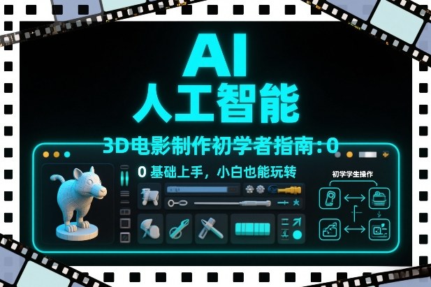 AI人工智能3D电影制作初学者指南：0基础上手，小白也能玩转-孔明聊项目