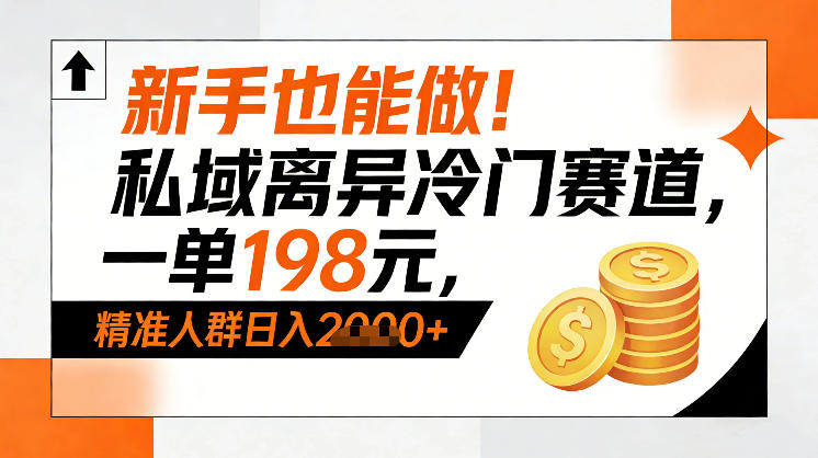 新手也能做！私域离异冷门赛道，一单198，精准人群日入1k+-孔明聊项目