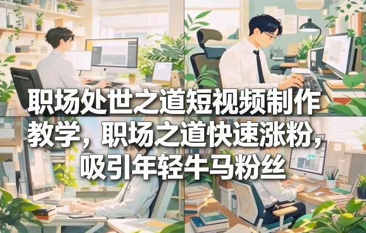 职场处世之道短视频制作教学，职场之道快速涨粉，吸引年轻牛马粉丝-孔明聊项目